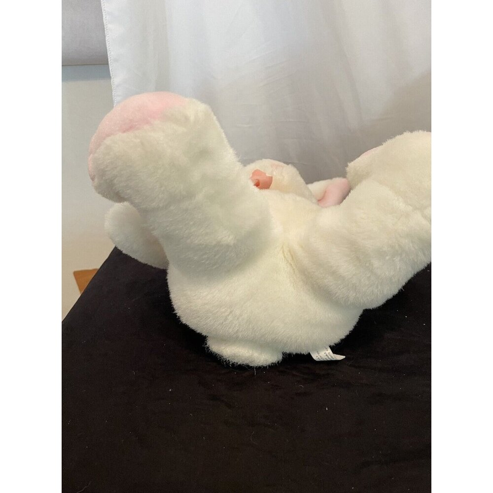 Vtg International Silver Co White Plush Bunny Rabbit Easter VG - Picture 5 of 9